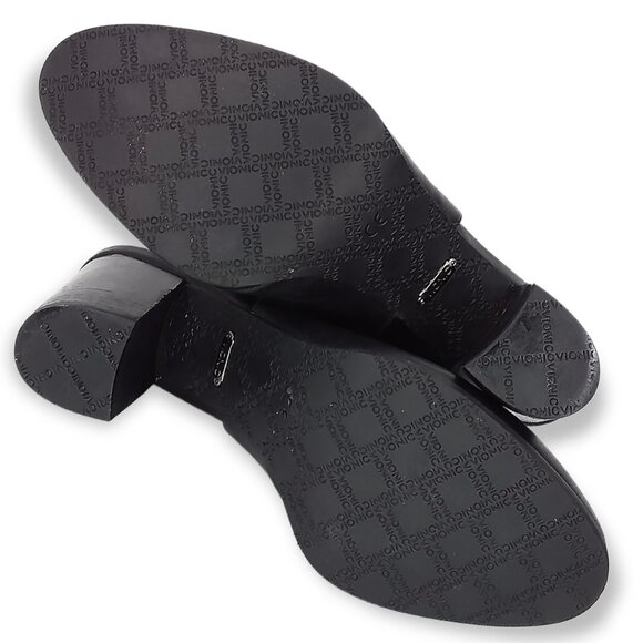 Vionic Lacey Block Heel Shoes Size 8.5 Leather Black Round Toe Orthotic Insole - Picture 14 of 15